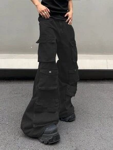 Manfinity EMRG Men's Fashionable Casual Workwear Denim Jeans With Multiple Pockets - Black - View 8
