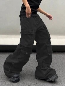 Manfinity EMRG Men's Fashionable Casual Workwear Denim Jeans With Multiple Pockets - Black - View 3