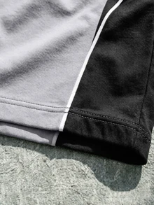 Manfinity EMRG Men's Letter Print Short Sleeve T-Shirt And Drawstring Waist Shorts Casual Set, Holiday - Multicolor - View 6
