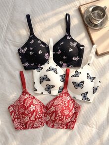 SHEIN Comfortable Printed Seamless Women's Underwear Set 3pcs - Multicolor - View 1
