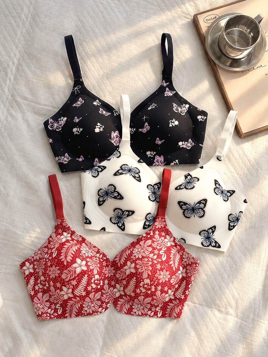 SHEIN Comfortable Printed Seamless Women's Underwear Set 3pcs - Multicolor - View 1