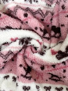 Easowa 女款秋冬雪花圖案落肩長袖拉鍊運動衫 日常旅行穿搭 白色與粉色可愛Y2K風 - 彩色 - 查看 6