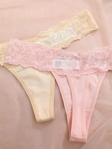 Snug Zone 5件組蕾絲腰帶女款丁字褲內褲套裝 - 彩色 - 查看 5