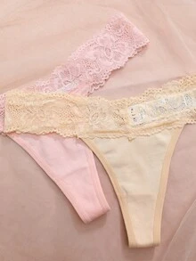 Snug Zone 5件組蕾絲腰帶女款丁字褲內褲套裝 - 彩色 - 查看 4