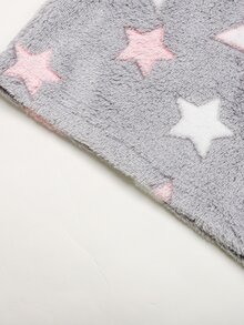 SHEIN 女童星星印花法蘭絨冬季長褲 - 灰色 - 查看 13