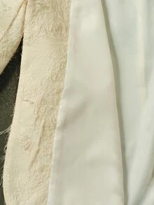 Aveloria Modichic Blazer de corte holgado con solapa de muesca, dos botones y bolsillo, diseño floral 3D calado, estilo elegante casual para oficina, trabajo, té y fiesta, color blanco roto, otoño - Beis - Ver 8