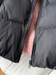 SHEIN 青少年女孩拉鍊連帽保暖羽絨冬外套 - 黑色 - 查看 7