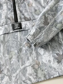 SHEIN 2件組兒童小男孩休閒日常百搭舒適拼接連帽半拉鍊套頭寬鬆長袖外套與寬鬆慢跑長褲梭織套裝，適合學校、花園、海灘、生日，秋冬穿著 - 彩色 - 查看 4