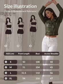 RueChic PU Coated Belted And Zipper Detailed Jackets For Winter And Autumn - Olive Green - View 5