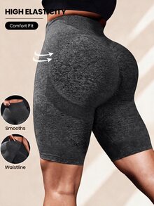 Rhythm Era Women's Plus Size Mesh Sports Shorts Legging Shorts - Dark Grey - View 1