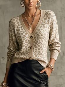 SHEIN Autumn Outfit For Women-Casual Blouses For Women -Leopard Print -Going Out Tops For Women - Multicolor - View 4