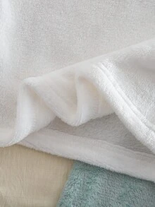 秋冬女童2件式睡衣套裝，雙面法蘭絨上衣配可愛熊刺繡，長袖、羅紋領口與袖口，白色上衣與藍色長褲，柔軟舒適面料，簡約風格，標準版型，居家穿著，女童必備 - 白色 - 查看 10
