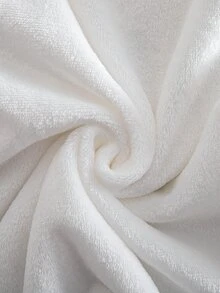 秋冬女童2件式睡衣套裝，雙面法蘭絨上衣配可愛熊刺繡，長袖、羅紋領口與袖口，白色上衣與藍色長褲，柔軟舒適面料，簡約風格，標準版型，居家穿著，女童必備 - 白色 - 查看 9
