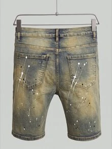Manfinity EMRG Men's Casual Versatile Distressed Denim Shorts With Pockets - Light Wash - View 2