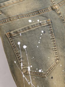 Manfinity EMRG Men's Casual Versatile Distressed Denim Shorts With Pockets - Light Wash - View 5