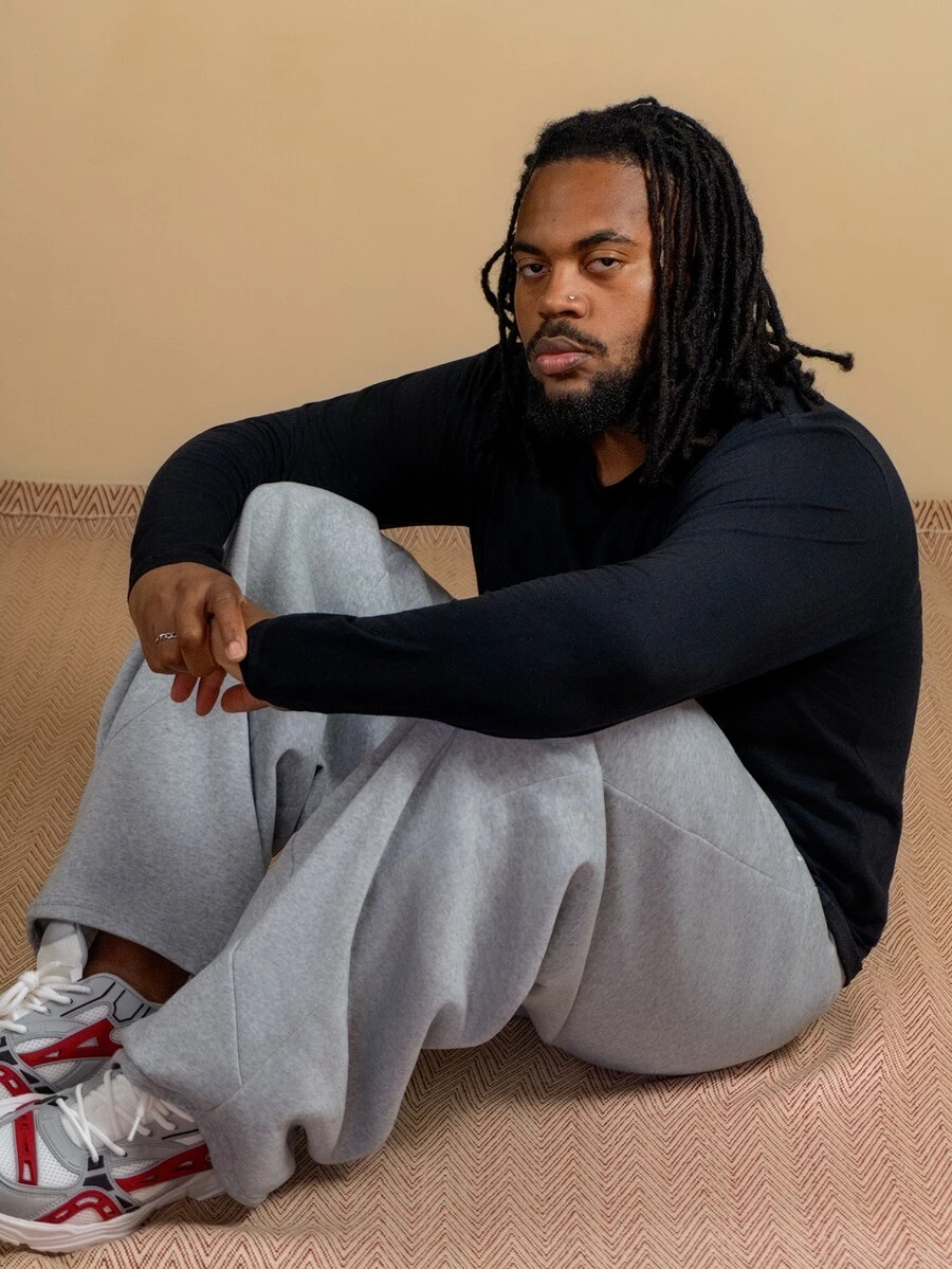 Patrick Jhonnes Patrick Jhonnes Manfinity Streetrush Men's Fashion Creative Patchwork Wide-Leg Letter Embroidered Black Sweatpants - Light Grey - View 1
