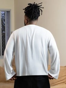 Patrick Jhonnes Patrick Jhonnes Men's Casual Vintage Font Print Long Sleeve T-Shirt - White - View 2