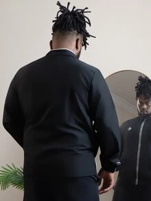 Patrick Jhonnes Patrick Jhonnes 男士對比色條紋長袖休閒夾克 - 黑色 - 查看 2