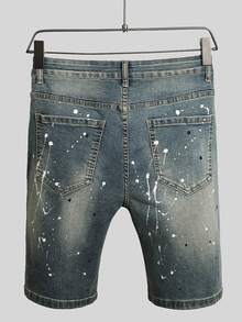 Manfinity EMRG Men's Casual Distressed Denim Shorts With Pockets - Light Wash - View 4