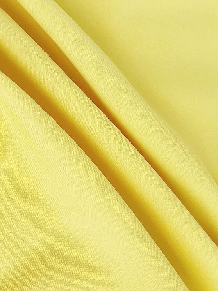 Veslaya Plus Size Elegant Casual Summer/Autumn Yellow Shirt Style Dress With Button Front-Z Fall - Yellow - View 6