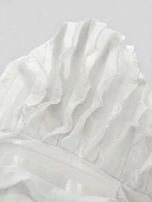 Veslaya 夏季新品，适合音乐节、婚礼季、复活节、西式风格、游牧风格、圣帕特里克节、生日派对、毕业典礼、学生装、日常休闲装、度假、邮轮旅行、海滩、日光浴、纹理面料、无肩带、黄色、大码女式连体裤 - 白色 - 查看 10