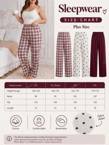 SHEIN 3PCS Plus Size Sleep Bottoms - Multicolor - View 3
