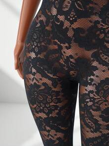 Mistrie Solid Color Spaghetti Strap Backless Sexy Jumpsuit For Holiday Party - Black - View 8