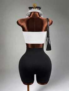 Mistrie 3 PCS Women's Solid Color High-Waisted Everyday Workout ShortsWomen Sweat Short, Gym Short, Biker Short Sports - Multicolor - View 2