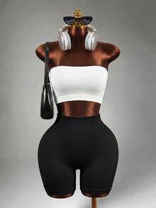 Mistrie 3 PCS Women's Solid Color High-Waisted Everyday Workout ShortsWomen Sweat Short, Gym Short, Biker Short Sports - Multicolor - View 6