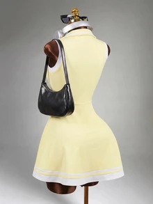 Mistrie Women's White And Yellow Golf Athletic Dress,Slim Fit Yoga Workout Running Summer Casual Dress Sports - Yellow - View 4