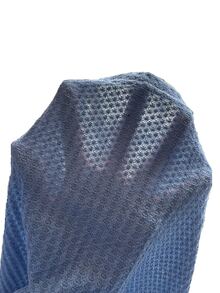 HIMLAND Loose Fit Men's Solid Waffle Knit Round Neck Casual T-Shirt, Vacation, Father's Day Gifts, Football - Dusty Blue - View 8