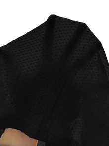 HIMLAND Loose Fit Men's Solid Waffle Knit T-Shirt, Vacation, Father's Day Gifts, Football - Black - View 12