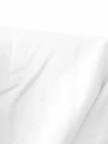 Veslaya 大码女式单肩无袖纯色连衣裙 - 白色 - 查看 7