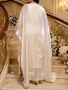 SHEIN Lady فستان حفلة كاجوال للنساء مقاس كبير - لون مشمشي - مشاهدة 2