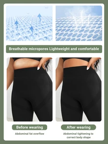 SHEIN Unity Plus Size Sports Leggings & Pants Plain - Hitam - View 8