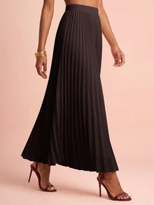 QUIZ Schokoladenbrauner Maxirock mit hoher Taille und Falten, elastischer Rücken, eleganter langer Rock, brauner Rock für Frauen, Damen Herbst Winter Rock, Herbst Outfits für Frauen, Herbst Kleidung für Frauen, Winter Kleidung für Frauen, formelle Kleidung, Hochzeitsgast Outfit, Party Outfit, Date Night Outfit, Urlaubs Outfits für Frauen, schicker lässiger Rock - Schokoladenbraun - Übersicht 7
