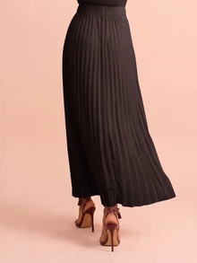QUIZ Schokoladenbrauner Maxirock mit hoher Taille und Falten, elastischer Rücken, eleganter langer Rock, brauner Rock für Frauen, Damen Herbst Winter Rock, Herbst Outfits für Frauen, Herbst Kleidung für Frauen, Winter Kleidung für Frauen, formelle Kleidung, Hochzeitsgast Outfit, Party Outfit, Date Night Outfit, Urlaubs Outfits für Frauen, schicker lässiger Rock - Schokoladenbraun - Übersicht 5