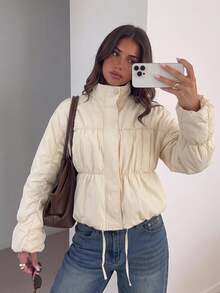 Siren Gaze Women's New Autumn/Winter Loose Fit Stand Collar Jacket - Apricot - View 1