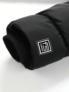 Manfinity Homme 加厚保暖內裡可拆式連帽前開拉鍊多口袋防寒男士填充外套，羽絨服 - 黑色 - 查看 8