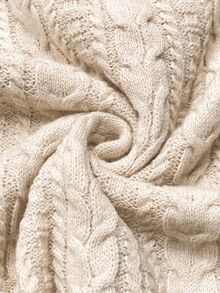 Linhara CURVE Autumn/Winter Atmosphere Faux Fur Collar Pullover Knit Sweater - Camel - View 9