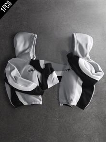 STYNVO 男士拼色長袖休閒寬鬆連帽衫 - 彩色 - 查看 1