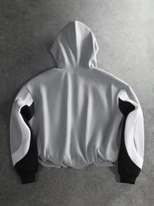 STYNVO 男士拼色長袖休閒寬鬆連帽衫 - 彩色 - 查看 2