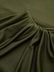SHEIN Women's Elegant Cowl Neck Design 2 Pieces Set - Army Green - View 7