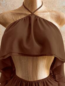 Mistrie Mono sin espalda con cuello halter para el verano - Café integral - Ver 10