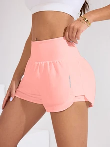 Sovereign Charm Women's Solid Color Minimalist Casual Sports Shorts - Pink - View 5