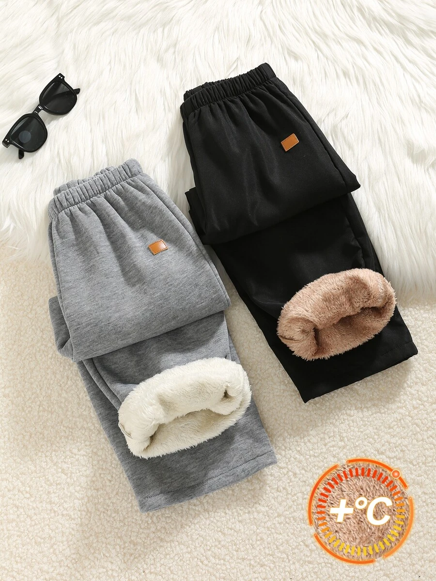 SHEIN Kids 2PCS Young Boys Sweatpants Winter - Multicolor - View 1