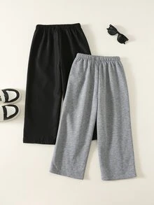 SHEIN Kids 2PCS Young Boys Sweatpants Winter - Multicolor - View 2