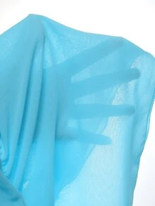 Mistrie Mono de mujer con diseño de volantes y calado en el cuello halter para vacaciones - Celeste - Ver 9