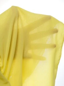 Mistrie Women's Yellow Chiffon Jumpsuit, Summer Boho Sexy Tropical Halter Neck Backless Ruffled Design, Sleeveless Layered Vacation Holiday Outfit Beach Party - Yellow - View 10