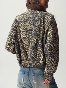 Bohemela Casual Retro 90s Streetwear Sexy Solid Color Woven Denim Jacket For Women Night Out Everyday Going Out Traveling Dark Brown Autumn - Brown - View 7